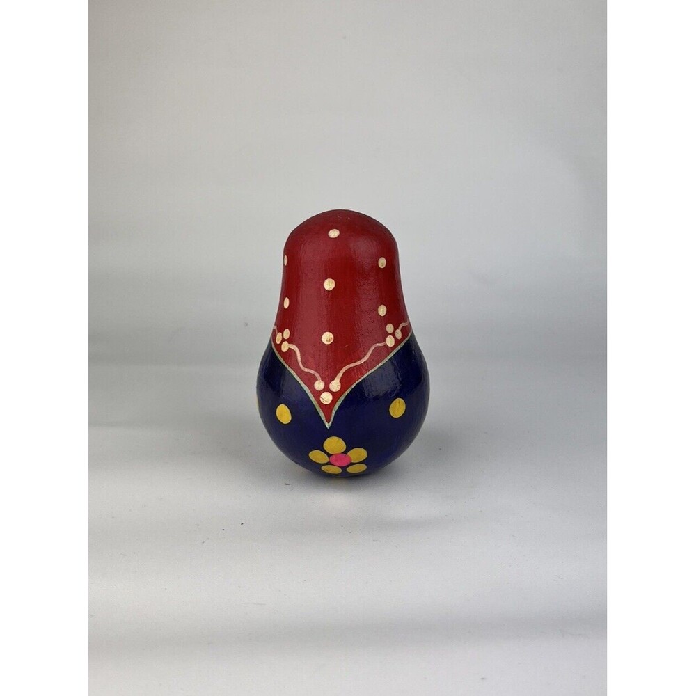 Vintage Russian Wood Doll Matreshka Girl Lady Russia Hand Painted Traditional - Picture 4 of 5